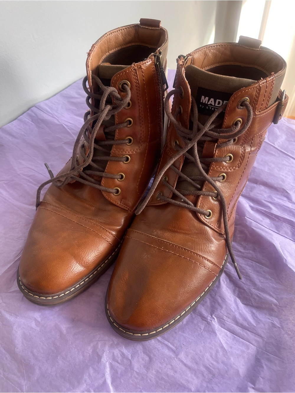 Madison Tan-Brown Leather Lace-Up Chukka Boots